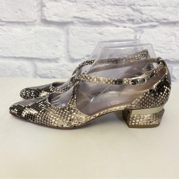 AGL 38 (8) d’Orsay Pump Women’s Snakeskin Print Pointed Toe Strappy Shoes - Picture 13 of 13